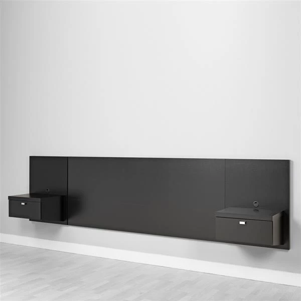 Prepac Floating Headboard with Nightstands - King Bed Size - Black 5 Prepac Floating Headboard with Nightstands - King Bed Size - Black - Image 3