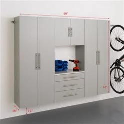 HangUps 4-Piece Storage System - 90" - Grey 6 HangUps 4-Piece Storage System - 90" - Grey -PREPAC Sales 2022 330620411 AlternateImage1 l
