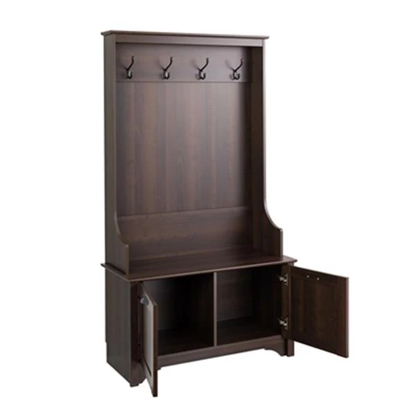Prepac Wide Hall Tree - 2 Shaker Doors - Espresso 4 Prepac Wide Hall Tree - 2 Shaker Doors - Espresso - Image 2