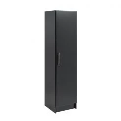 Prepac Elite Narrow Cabinet - 1-Door - Black - 16-in W x 65-in H