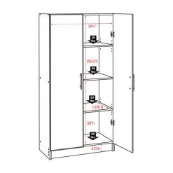 Prepac Elite Storage Cabinet - 2-Door - Espresso - 32-in W x 65-in H -PREPAC Sales 2022 330673593 AlternateImage6 l