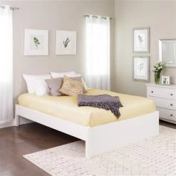 Prepac Select 4-Post Platform Bed - White - Queen