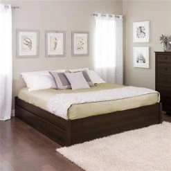 Prepac Select Platform Bed with 4 Drawers - Espresso - King