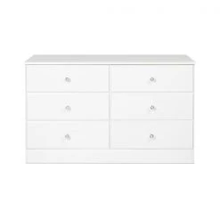 Prepac Astrid Dresser with Acrylic Knobs 6-Drawer - White - 28-in x 47-in -PREPAC Sales 2022 330673642 AlternateImage2 l