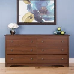 Prepac Monterey 6-Drawer Dresser - Cherry - 29-in x 59-in