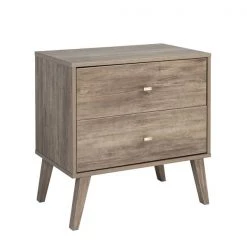 Prepac Milo 2-drawer Nightstand, Drifted Gray
