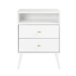 Prepac Milo 2-drawer Tall Nightstand with Open Shelf, White 8 Prepac Milo 2-drawer Tall Nightstand with Open Shelf, White -PREPAC Sales 2022 330746095 AlternateImage2 l