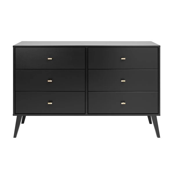 Prepac Milo 6-drawer Dresser in Black Finish - 52.25-in 5 Prepac Milo 6-drawer Dresser in Black Finish - 52.25-in - Image 3