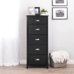 Prepac Yaletown 5-Drawer Tall Chest in Black Finish - 23-in x 16-in x 52.5-in 9 Prepac Yaletown 5-Drawer Tall Chest in Black Finish - 23-in x 16-in x 52.5-in -PREPAC Sales 2022 330746107 AlternateImage3 l