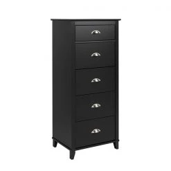 Prepac Yaletown 5-Drawer Tall Chest in Black Finish - 23-in x 16-in x 52.5-in