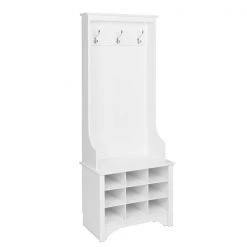 Prepac Narrow Hall Tree with 9 Shoe Cubbies in White Finish - 68-in x 27-in x 15.5-in 7 Prepac Narrow Hall Tree with 9 Shoe Cubbies in White Finish - 68-in x 27-in x 15.5-in -PREPAC Sales 2022 330746111 AlternateImage1 l