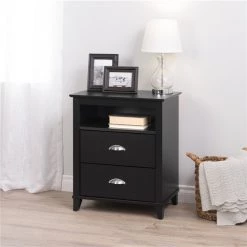 Prepac Yaletown 2-Drawer Tall Nightstand, Black 7 Prepac Yaletown 2-Drawer Tall Nightstand, Black -PREPAC Sales 2022 330746113 AlternateImage1 l