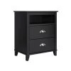 Prepac Yaletown 2-Drawer Tall Nightstand, Black