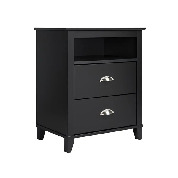 Prepac Yaletown 2-Drawer Tall Nightstand, Black 3 Prepac Yaletown 2-Drawer Tall Nightstand, Black