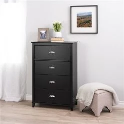 Prepac Yaletown 4-Drawer Chest in Black Finish - 31.5-in x 16-in x 46.5-in -PREPAC Sales 2022 330746116 AlternateImage1 l