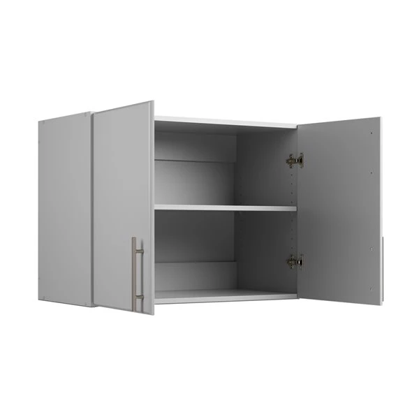 Prepac Elite Stackable Wall Cabinet in Light Gray Finish - 32-in 4 Prepac Elite Stackable Wall Cabinet in Light Gray Finish - 32-in - Image 2
