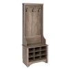 Prepac Narrow Hall Tree with 9 Shoe Cubbies in Drifted Gray Finish - 68-in x 27-in x 15.5-in -PREPAC Sales 2022 330746123 MainImage 001 l