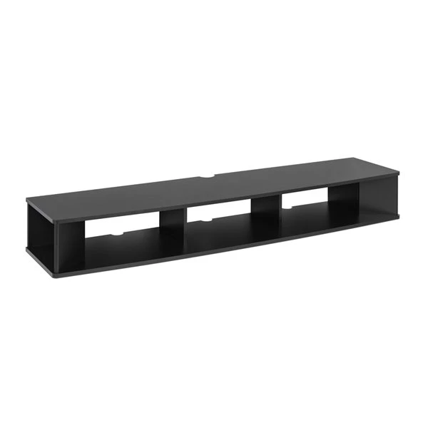 Prepac Wide Wall Mounted TV Stand in Black Finish - 70-in x 16-in x 48-in 3 Prepac Wide Wall Mounted TV Stand in Black Finish - 70-in x 16-in x 48-in