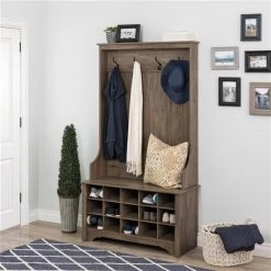 Prepac Hall Tree with Shoe Storage in Drifted Gray Finish - 68-in x 38-in x 15.75-in 8 Prepac Hall Tree with Shoe Storage in Drifted Gray Finish - 68-in x 38-in x 15.75-in -PREPAC Sales 2022 330746130 AlternateImage2 l