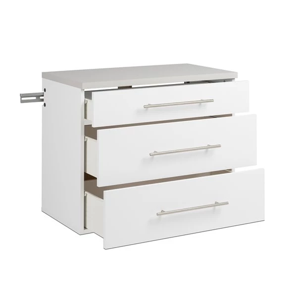 Prepac HangUps 3-Drawer Base Storage Cabinet - White 4 Prepac HangUps 3-Drawer Base Storage Cabinet - White - Image 2