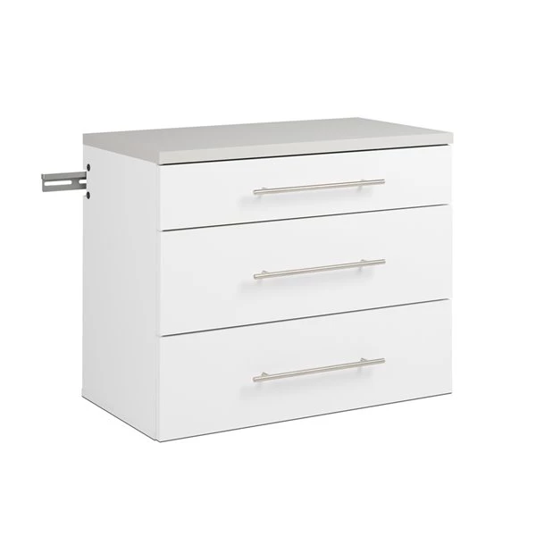 Prepac HangUps 3-Drawer Base Storage Cabinet - White 3 Prepac HangUps 3-Drawer Base Storage Cabinet - White
