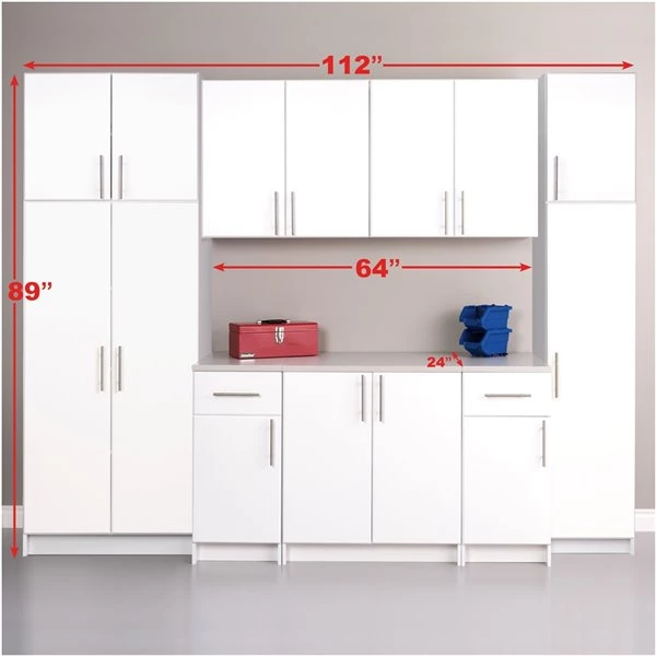Prepac Elite 9-Piece Storage Set - 112-in - White 5 Prepac Elite 9-Piece Storage Set - 112-in - White - Image 3