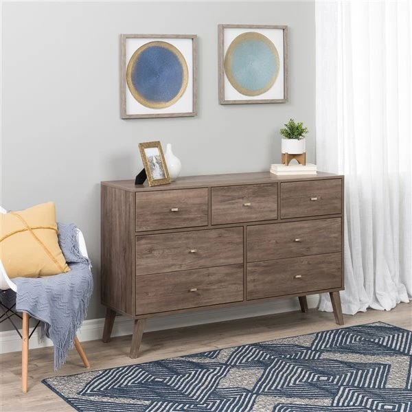 Prepac Milo 7-Drawer Dresser - Drifted Gray 4 Prepac Milo 7-Drawer Dresser - Drifted Gray - Image 2