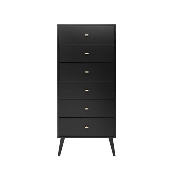 Prepac Milo Tall 6-Drawer Chest - Black 5 Prepac Milo Tall 6-Drawer Chest - Black - Image 3