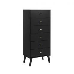 Prepac Milo Tall 6-Drawer Chest - Black