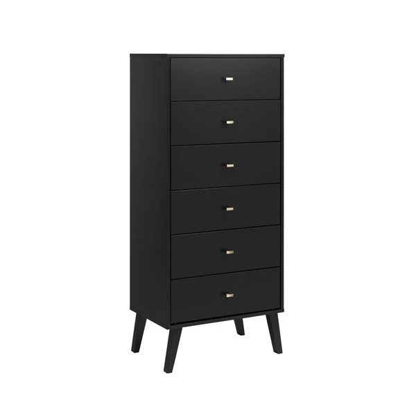 Prepac Milo Tall 6-Drawer Chest - Black 3 Prepac Milo Tall 6-Drawer Chest - Black