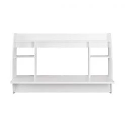 Prepac Modern Floating Double Wide Desk - Laminate Wood - White