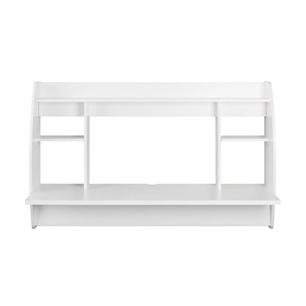Prepac Modern Floating Double Wide Desk - Laminate Wood - White 3 Prepac Modern Floating Double Wide Desk - Laminate Wood - White