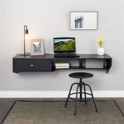 Prepac Modern Floating Desk with Drawer - Laminate Wood - Black -PREPAC Sales 2022 330769158 AlternateImage1 l