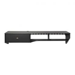 Prepac Modern Floating Desk with Drawer - Laminate Wood - Black