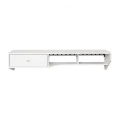 Prepac Modern Floating Desk with Drawer - Laminate Wood - White