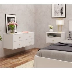 Prepac Floating Bedroom White Hanging Dresser and Nightstand Set 7 Prepac Floating Bedroom White Hanging Dresser and Nightstand Set -PREPAC Sales 2022 330793071 AlternateImage1 l