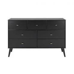 Prepac Milo Black 7-drawer Standard (horizontal) Dresser