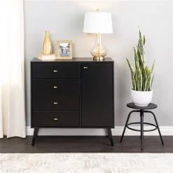 Prepac Milo Black 4-drawer Combo Dresser -PREPAC Sales 2022 330847756 AlternateImage1 l