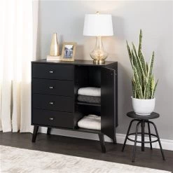 Prepac Milo Black 4-drawer Combo Dresser -PREPAC Sales 2022 330847756 AlternateImage2 l