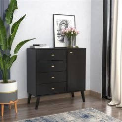 Prepac Milo Black 4-drawer Combo Dresser -PREPAC Sales 2022 330847756 AlternateImage3 l