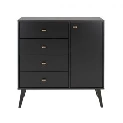 Prepac Milo Black 4-drawer Combo Dresser