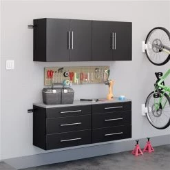 Prepac HangUps 60-in x 72-in Black Composite Wood - Storage Set F (4-Pack) -PREPAC Sales 2022 330915418 AlternateImage1 l