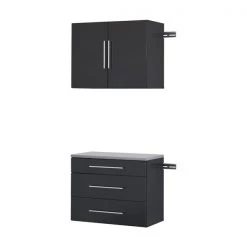 Prepac HangUps 30-in x 72-in Black Composite Wood - Storage Set A (2-Pack)