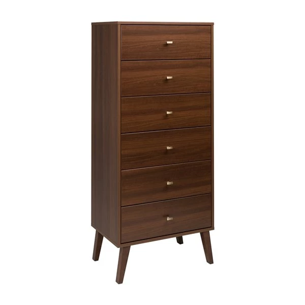 Prepac Milo Cherry Pine Contemporary 6-Drawer Tall Chest 3 Prepac Milo Cherry Pine Contemporary 6-Drawer Tall Chest