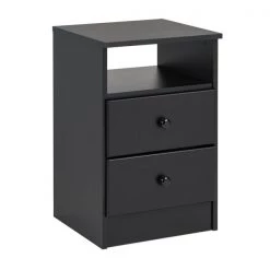 Prepac Astrid 2-Drawer Black Pine Nightstand
